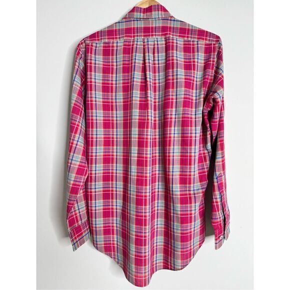 Chaps Ralph Lauren Long Sleeve Button Front Red Plaid Shirt Sz M - Picture 4 of 4